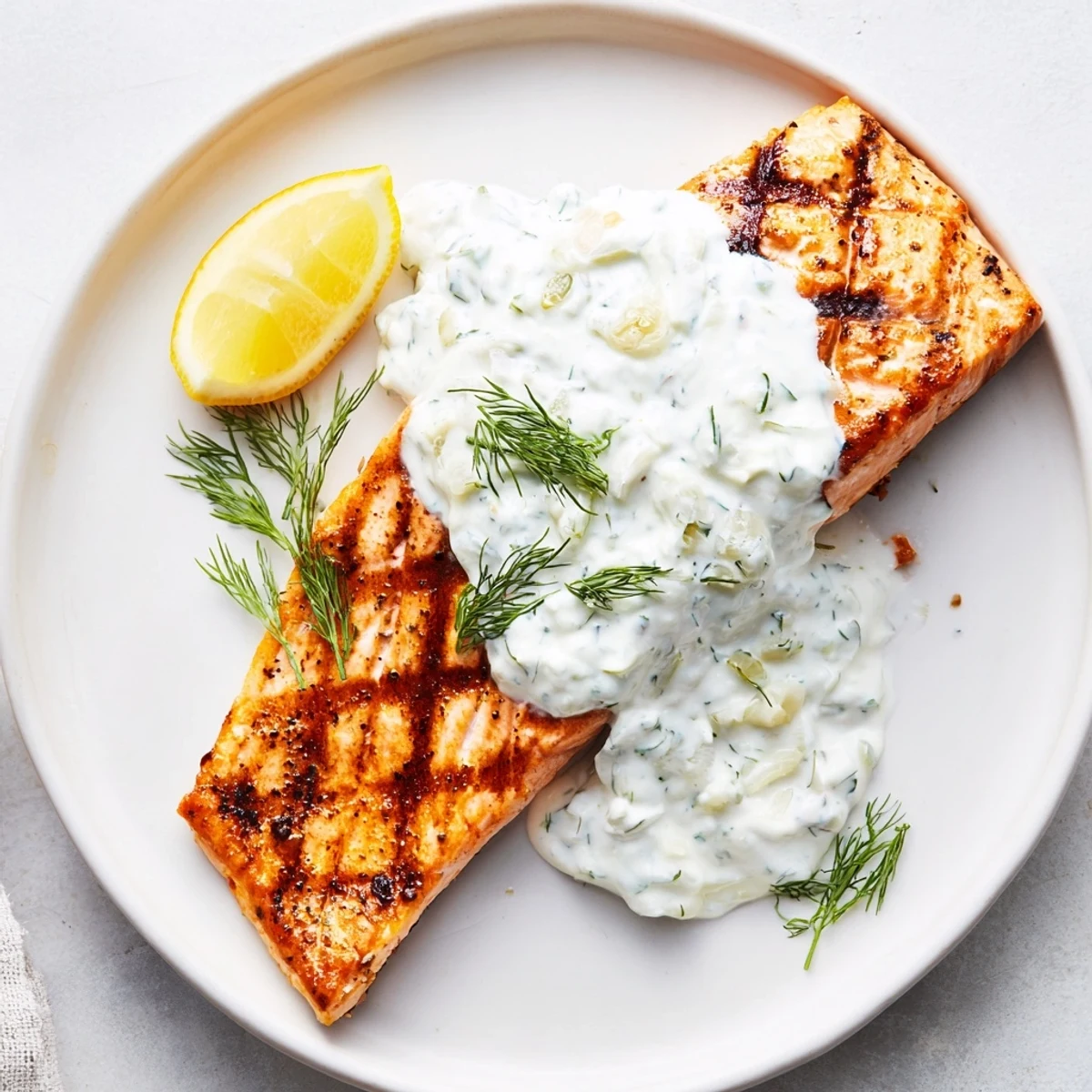 Grilled Salmon Dill Sauce