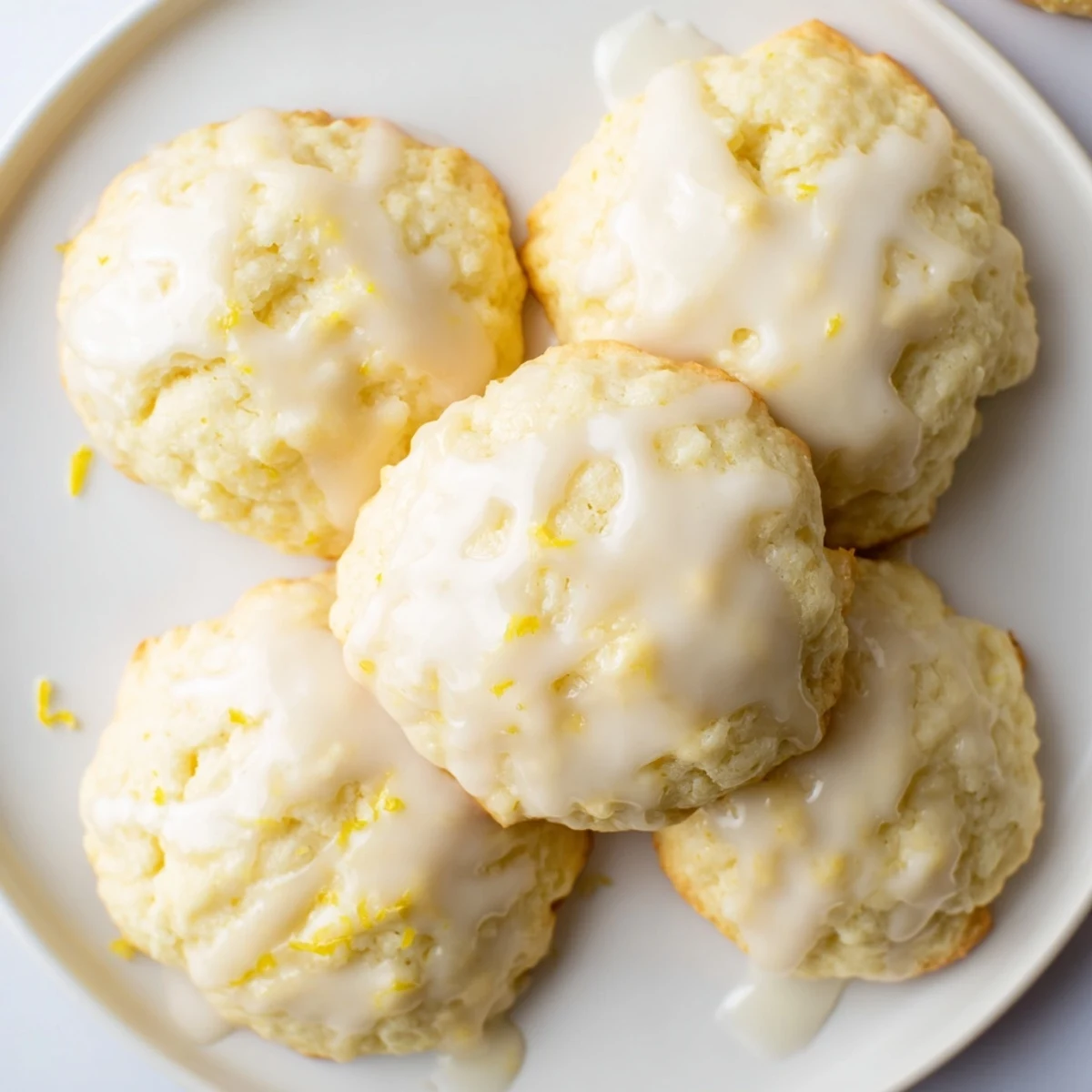 Soft, glazed Lemon Ricotta Cookies, a sweet American-Italian dessert, perfect for spring tea time.