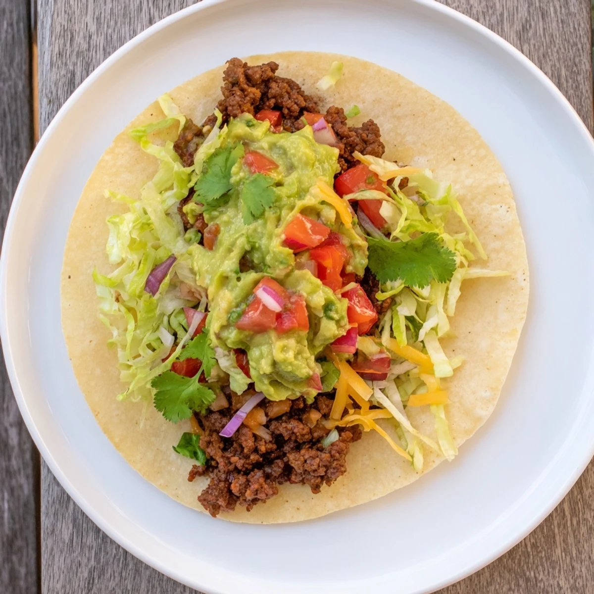 A close-up of steaming Spicy Beef Tacos with vibrant guacamole, ready for a delicious dinner.