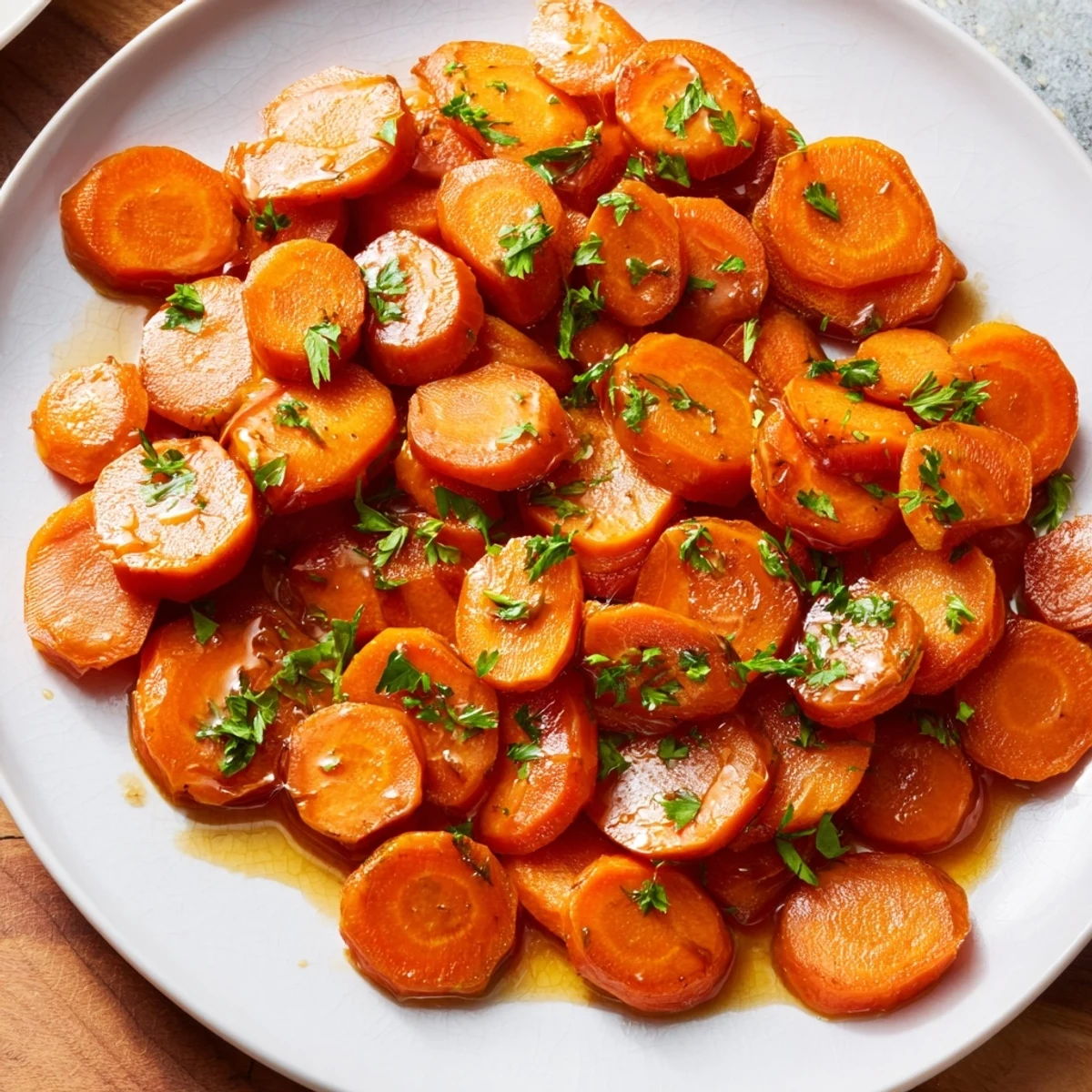 Buttery maple syrup coats tender Glazed Carrots, creating a warm, delicious side for dinner.