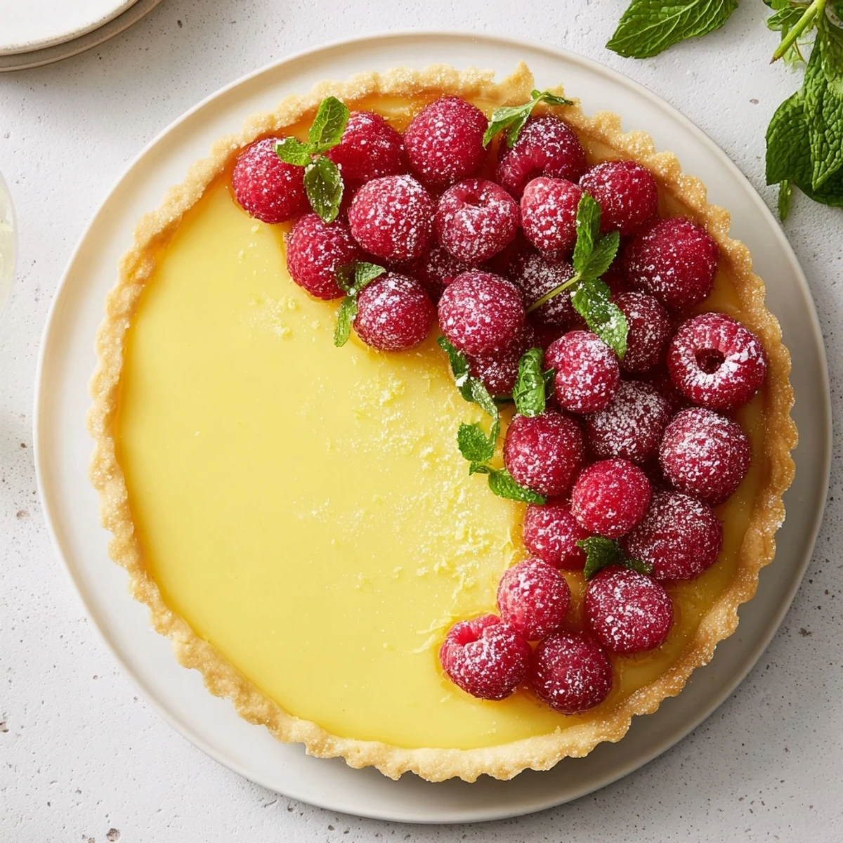 Lemon Tart with Raspberries