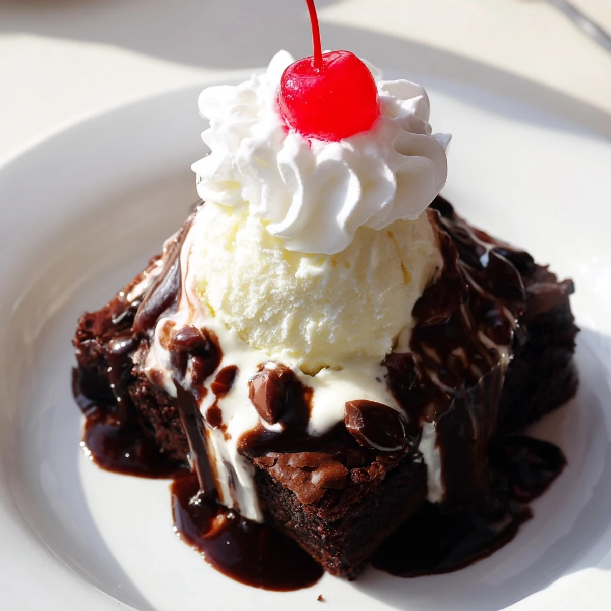 Chocolate Brownie Sundae Hot Fudge