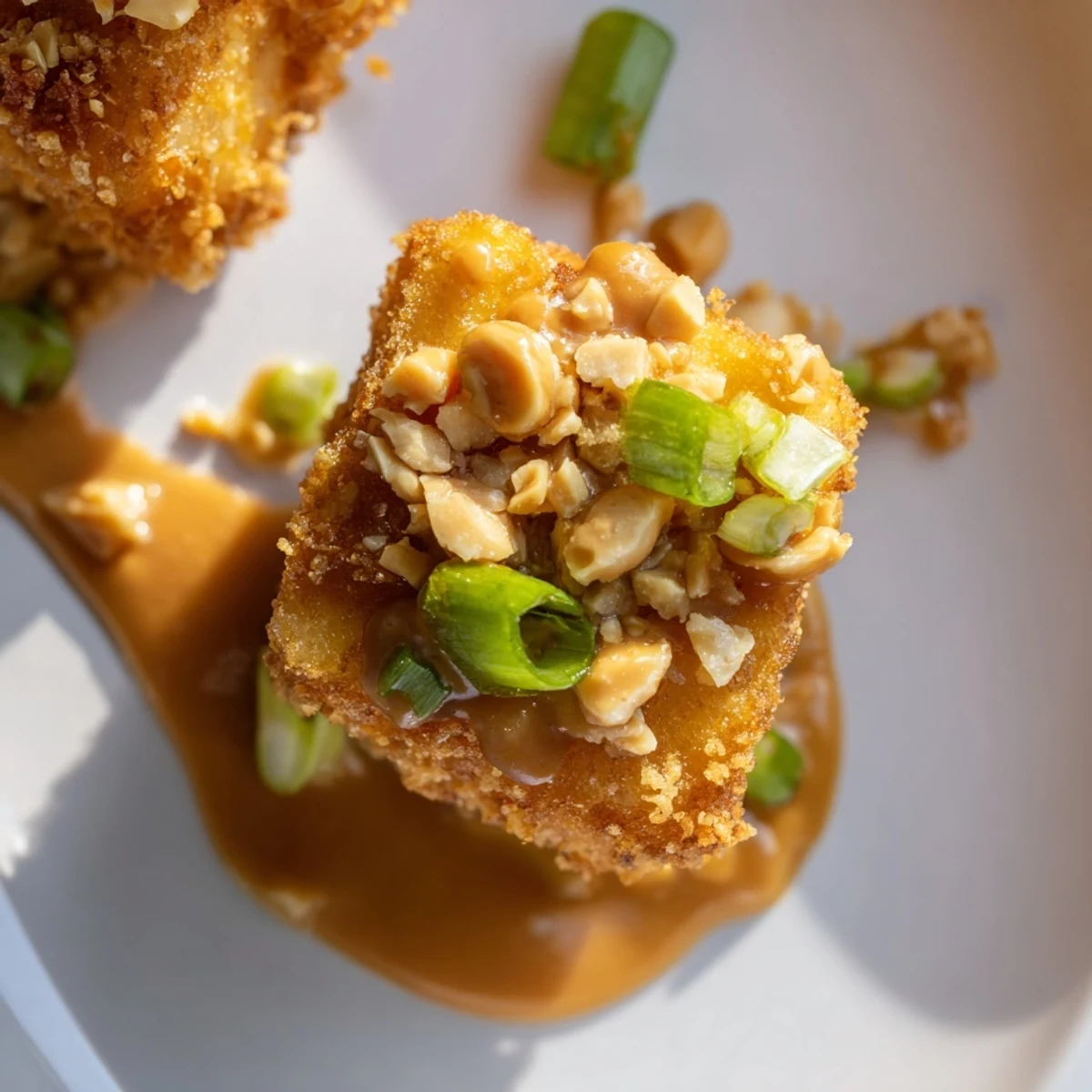 Crispy Tofu with Peanut Sauce