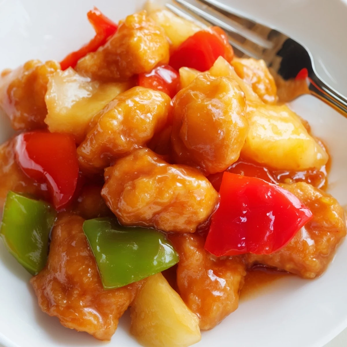 Slow cooker Sweet Hawaiian Crockpot Chicken features tender chicken, sweet pineapple, and colorful bell peppers ready to serve over rice.