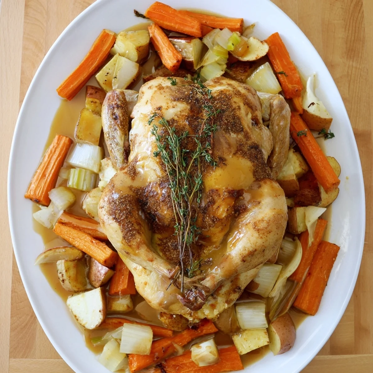 Comforting Crockpot chicken pot roast featuring juicy meat with fork-tender vegetables and herbs
