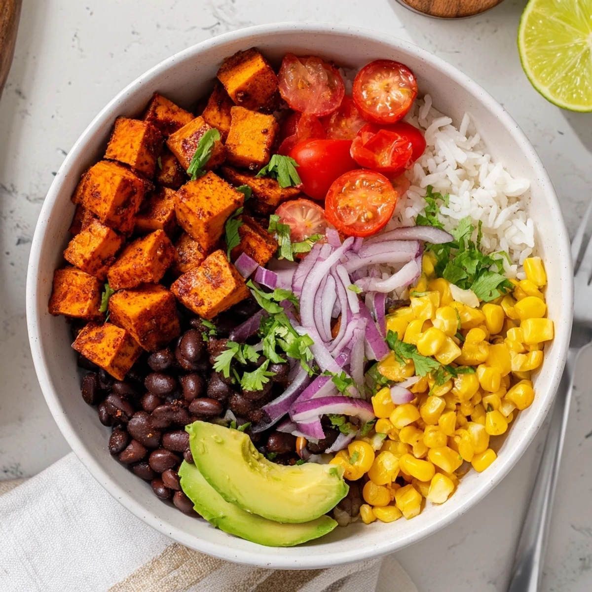 Vegan Sweet Potato Burrito Bowl