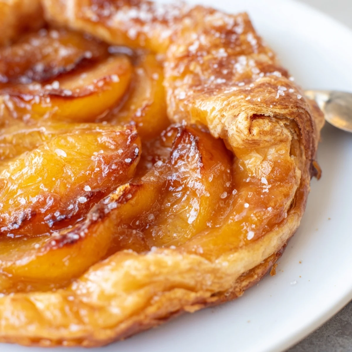 Bubbling classic peach cobbler featuring golden flaky crust over juicy cinnamon-spiced peach slices