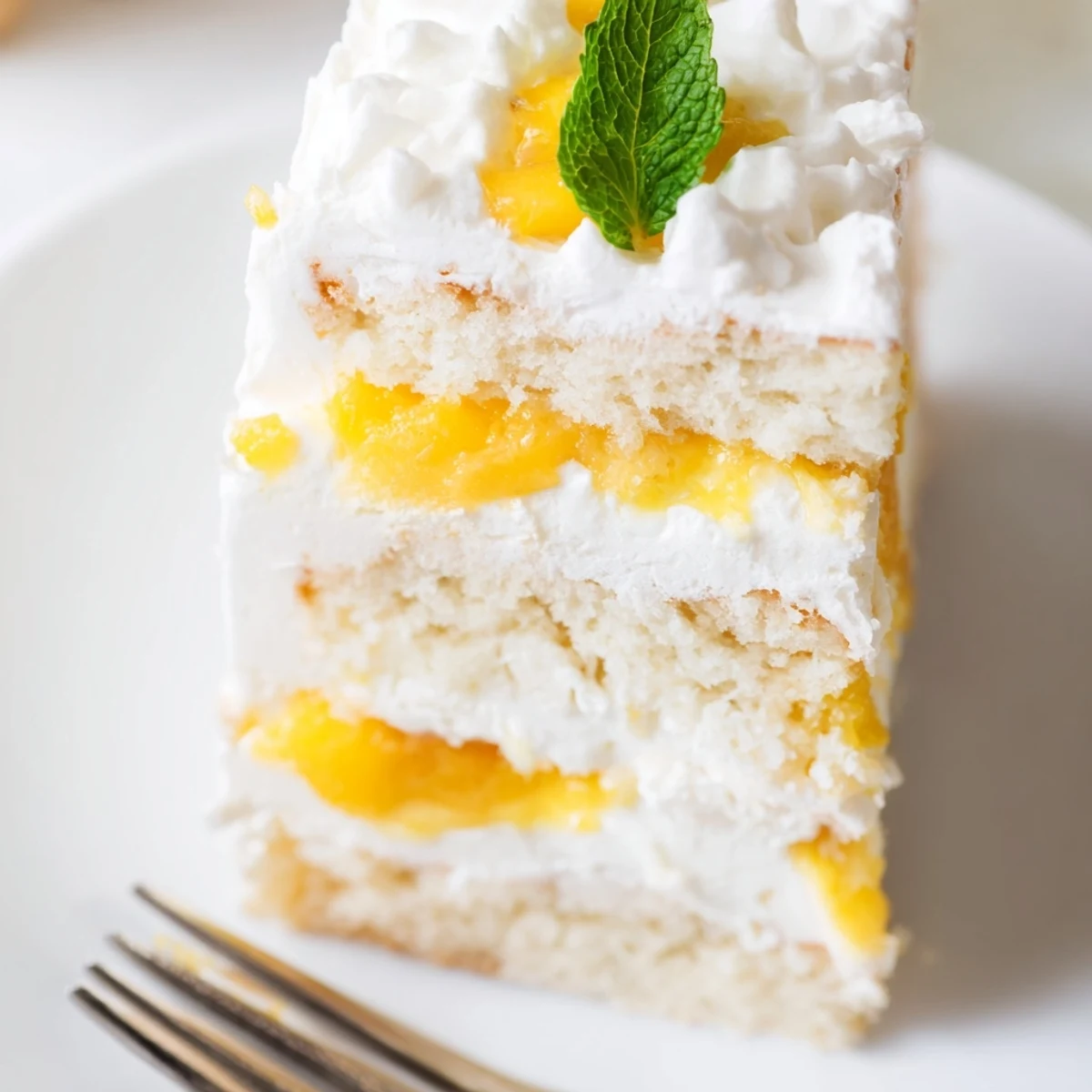 Elegant French-Japanese fusion dessert featuring soft sponge, tangy yuzu curd, and sweet mango