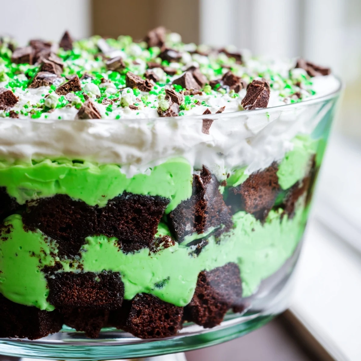 St Patricks Day Brownie Trifle