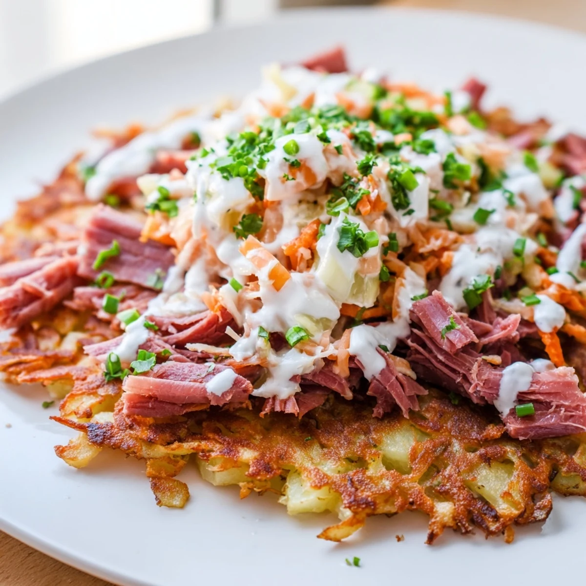 Golden Irish tacos stuffed with tender corned beef, crispy potatoes, and crunchy cabbage slaw