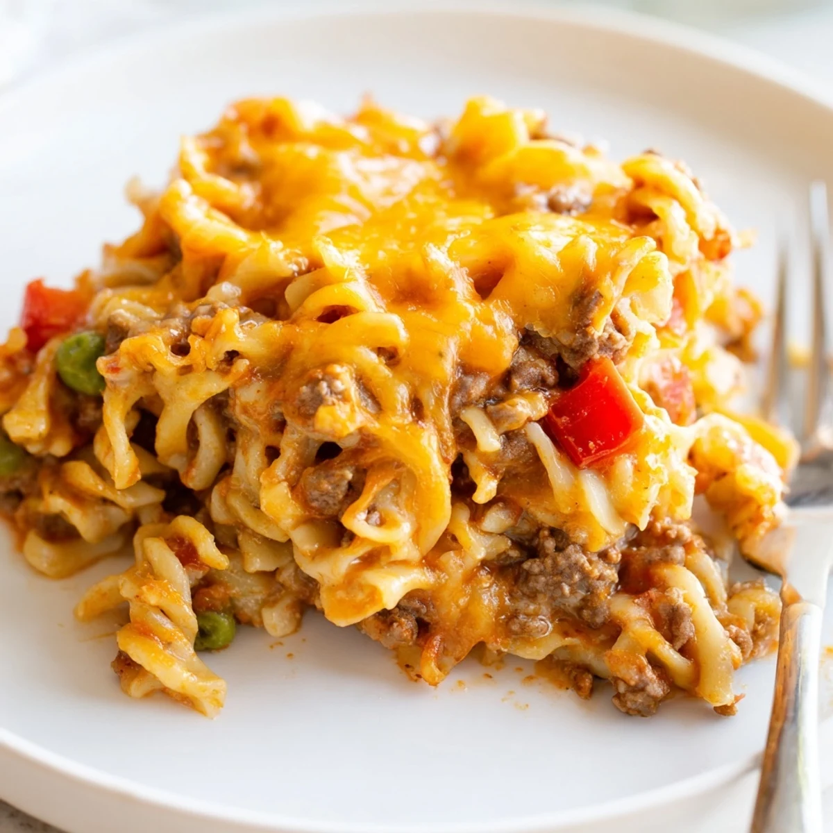 Cheesy Beef And Noodle Casserole