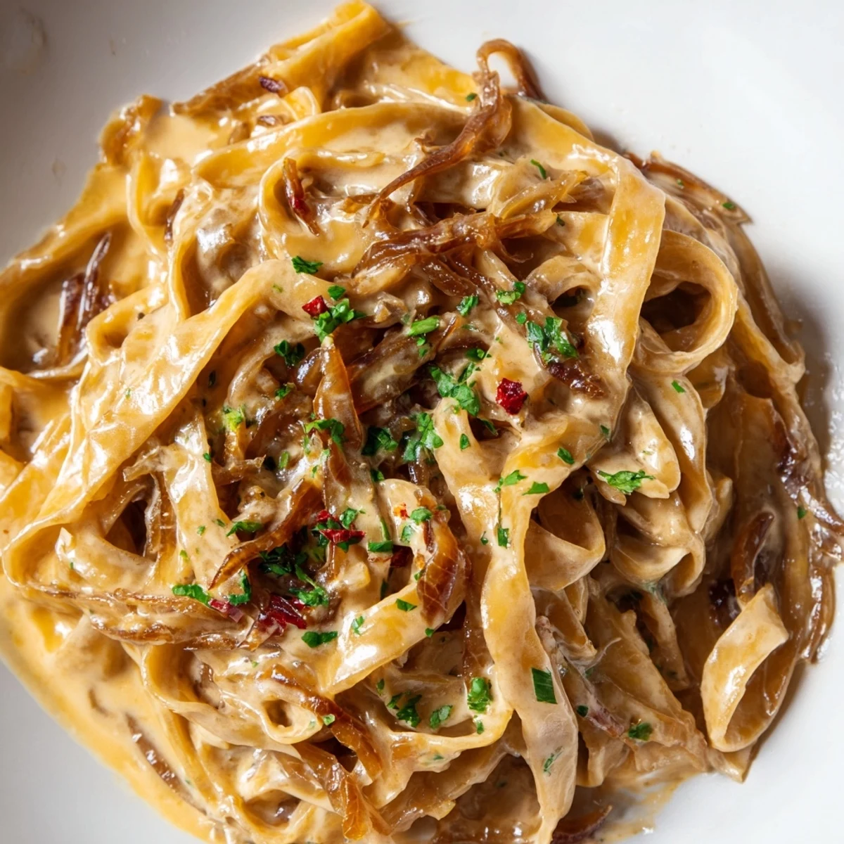 Sweet Heat Caramelized Onion Fettuccine