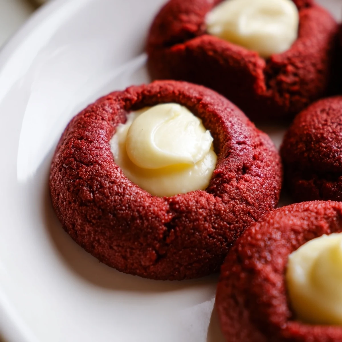Red Velvet Thumbprint Cookies
