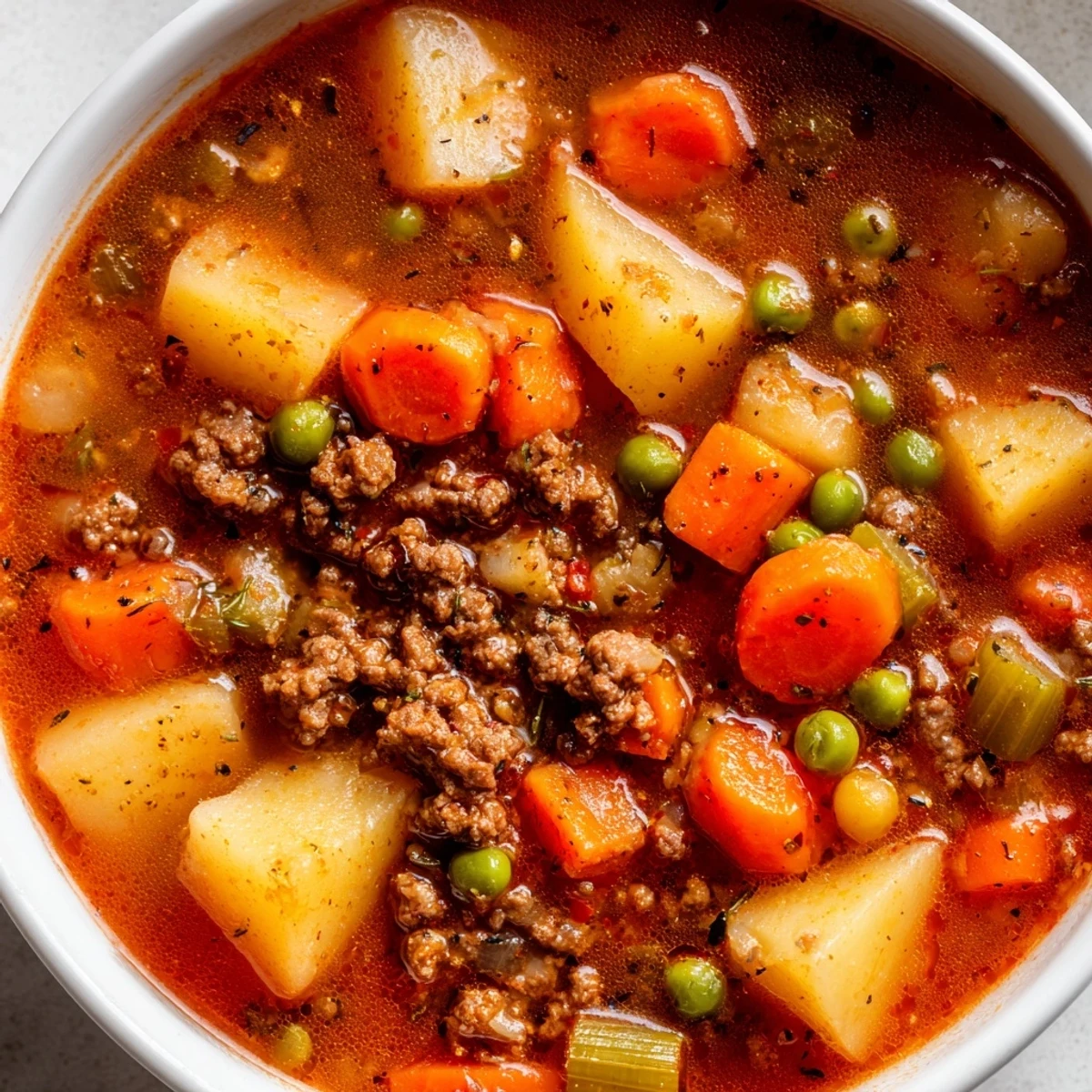 Homemade Ground Beef Potato Soup