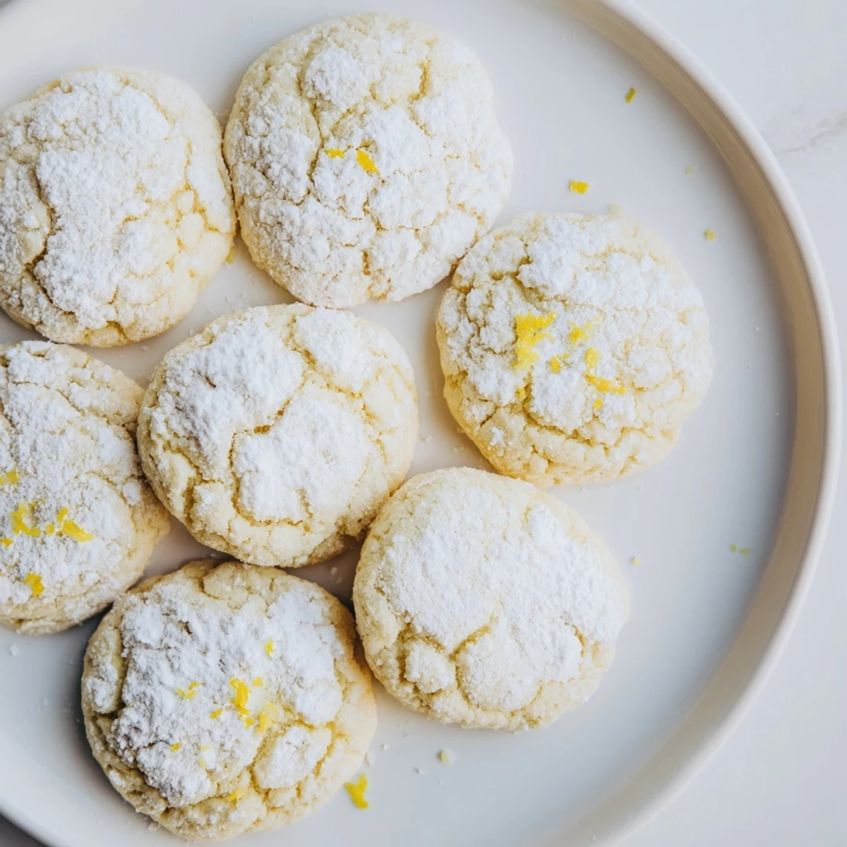 Golden soft chewy lemon cookies cooling on a wire baking rack
